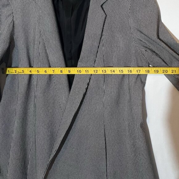Estelle And Finn Coat Jacket Women's Y2K Size 10 Houndstooth Open Front Pads - Picture 5 of 10